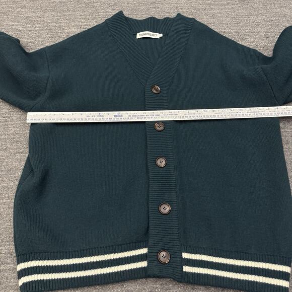 Trunk Project Cardigan Sweater Large Green Wool Jacket Oversized Varsity Classic - Picture 4 of 11